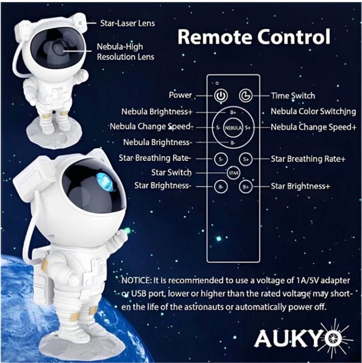 Proyector Astronauta De Galaxia Grande