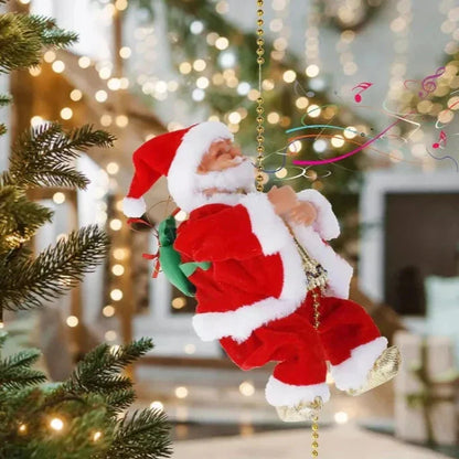 Viejo pascuero escalador a pilas