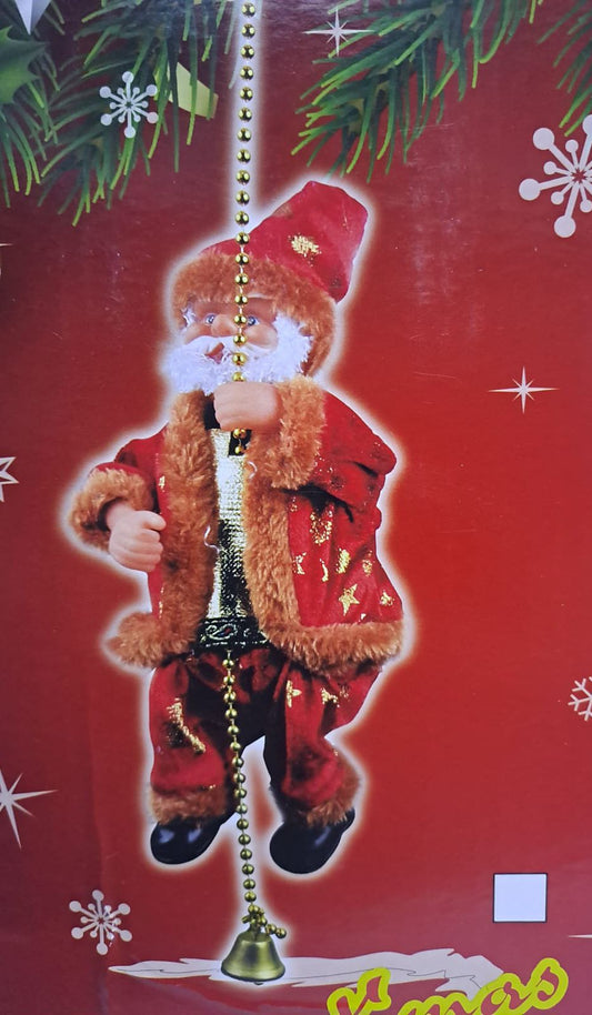 Viejo pascuero escalador a pilas