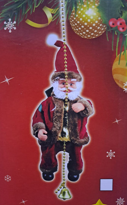 Viejo pascuero escalador a pilas