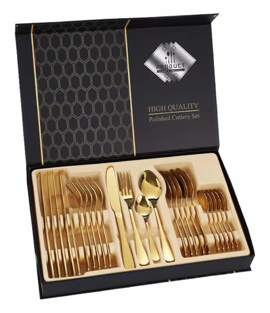 Juego De Cubiertos De 24 Piezas Dorado
