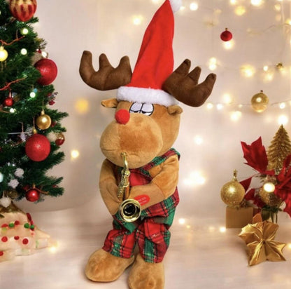 Muñeco De Navidad Reno Musical Bailarin