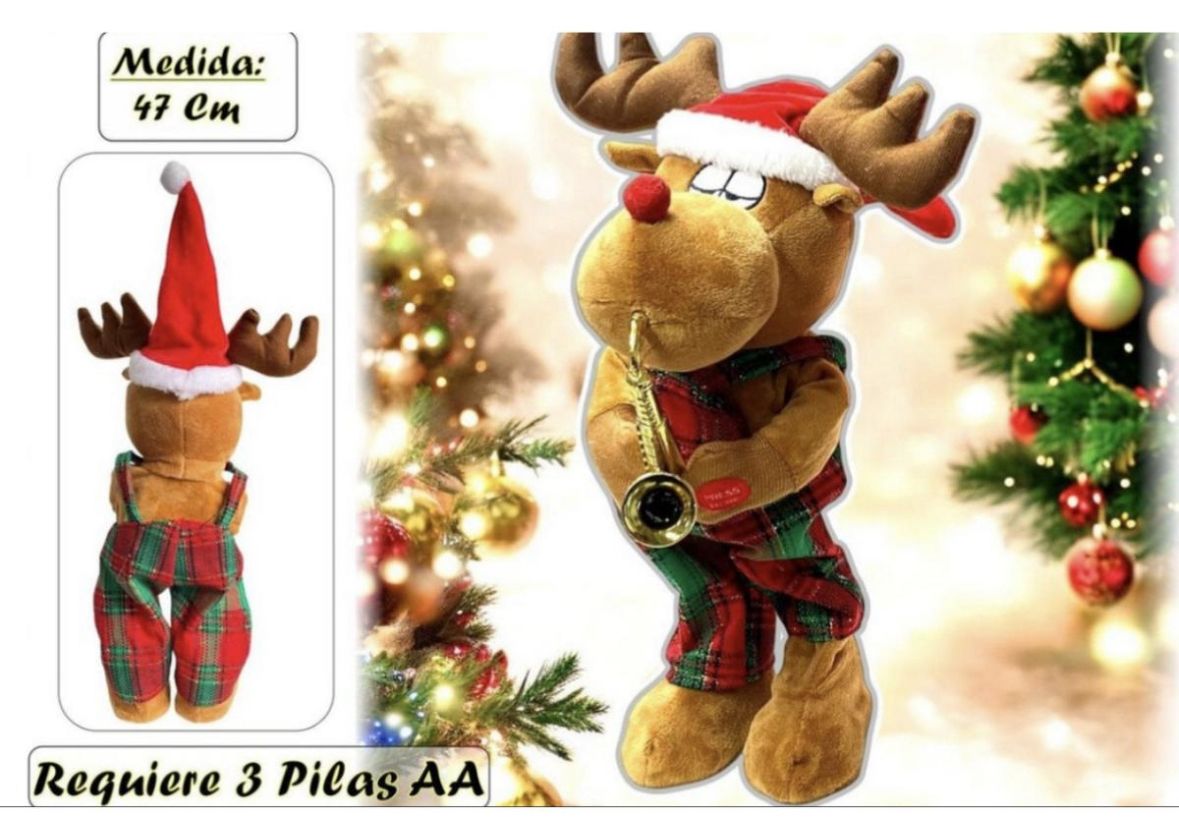 Muñeco De Navidad Reno Musical Bailarin